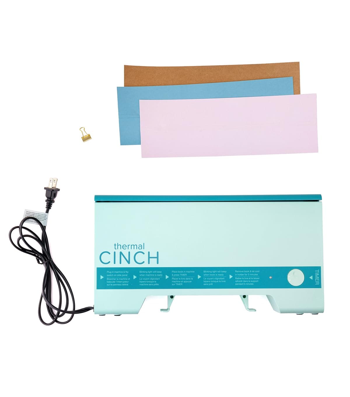 Thermal Cinch Binding Machine Mint 12 Inch, Includes Thermal Book Binding Machine, Book Spines, and Clips, Create DIY Journals, Notebooks, Scrapbooks, Photo Books, and Documents