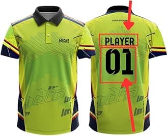 Dika Sports Custom jerseyCricket t-Shirt Breathable Cricket Jersey Printed | 2 Year to 5XL