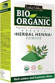 Indus Valley Herbal Henna Powder Organic Natural Green Heena for Hair Colour Nourishes Conditions & Strengthens No Harsh Chemicals All Hair Types (100g)