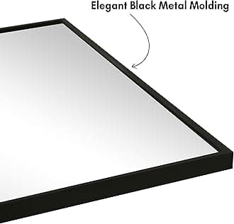 Americanflat 22x59 Full Length Mirror with Stand - Standing Mirror with Durable Frame - Modern Mirror for Bathroom, Bedroom, Living Room - Mirrors for Wall Display and Home Decor - Black