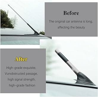 Middrivr Carbon Fiber Antenna, 4.7 Inch Short Carbon Fiber Radio Antenna, Short Automotive Antenna, Mini Car Antenna, Universal Car Accessories Replacement for Ford Focus