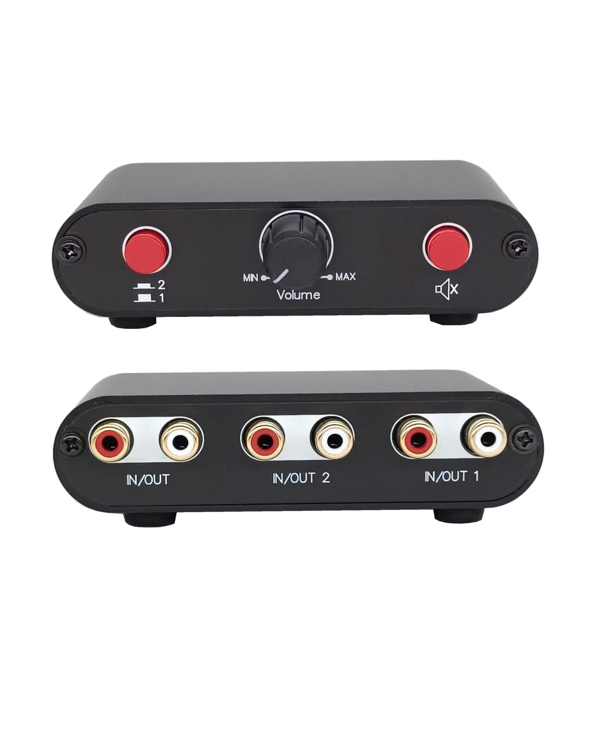 2-Way RCA Stereo Audio Switch Input Signal Source Switcher Selector Splitter Box(2 in 1 Out / 1 in 2 Out)-RC21