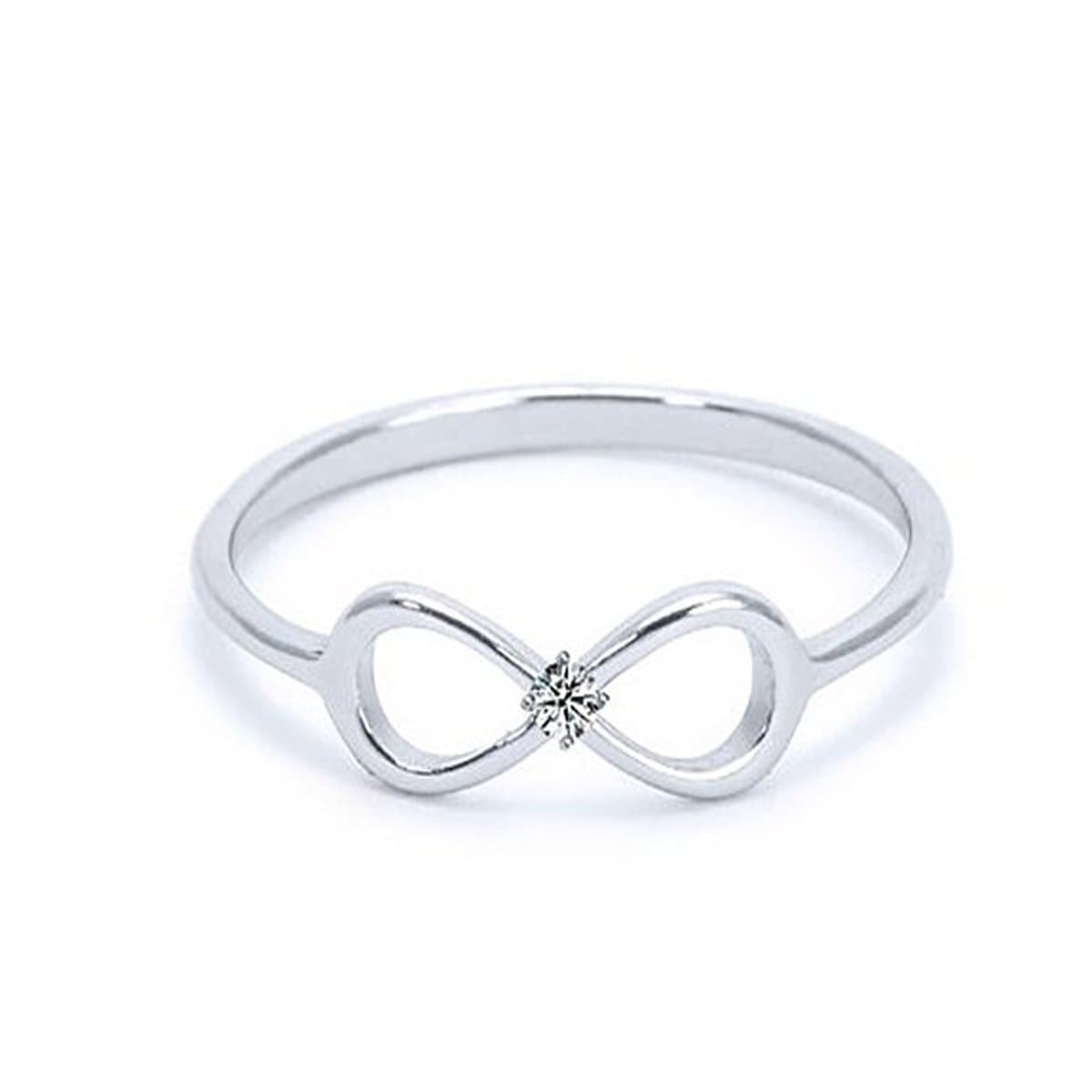 Fantom Jewelry Heavy Casted Solid Silver Infinity Ring-centered High Quality Cz Stone Available in Sizes 4-10 (10)