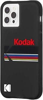 Case-Mate Kodak x Case for iPhone 12 Pro Max (5G) - 10 ft Drop Protection - 6.7 Inch - Matte Black + Shiny Black Logo