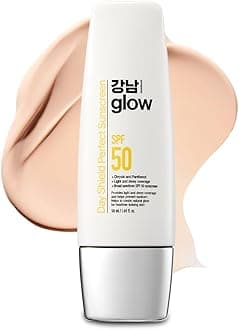 GANGNAM GLOW Day Shield Perfect Sunscreen SPF 50 - Effortless Tinted Sunscreen with Zinc Oxide, Sheer Moisturizer for face, Quick Absorption, Broad Spectrum, All Skin Types, Korean Skincare, 1.69 floz