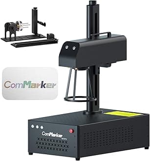 ComMarker B4 60W JPT Mopa Fiber Laser Engraving Machine with Rotary Axis,Support Lightburn Laser Engraver with 2Lens,2in1 Desktop Handheld Color Marking Machine for Stainless Steel,Ring,Tumbler