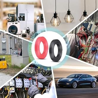 10 Gauge Wire, 50FT Red and Black Stranded Oxygen-Free Copper Wire, Flexible 10 AWG Copper Wire for Automotives, Marines, Solar Panels (10AWG, 50FT)