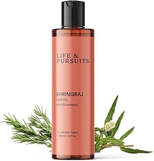 Life & Pursuits Bhringraj Hair Growth Oil 6.8 Fl Oz, Natural Ayurveda Scalp Therapy For Men & Women| Rosemary, Amla, Hibiscus, Tea Tree & Coconut| Reduces Itchiness & Dryness| Nourishes Damaged Hair