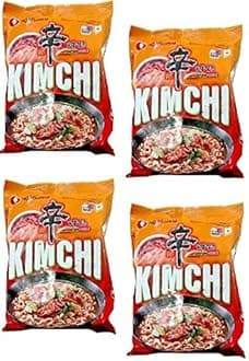 Nongshim Shin Ramyun Kimchi Instant Noodles 120Gm*4Pack (Imported) - Vegetarian
