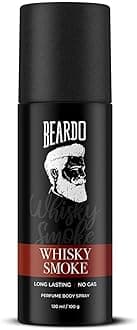 Beardo Whisky Smoke Perfume Body Spray for Men 120ml | Spicy, Woody - Oudh No Gas Deo for Men Long Lasting |Date night Deodorant for Men |Gift for men
