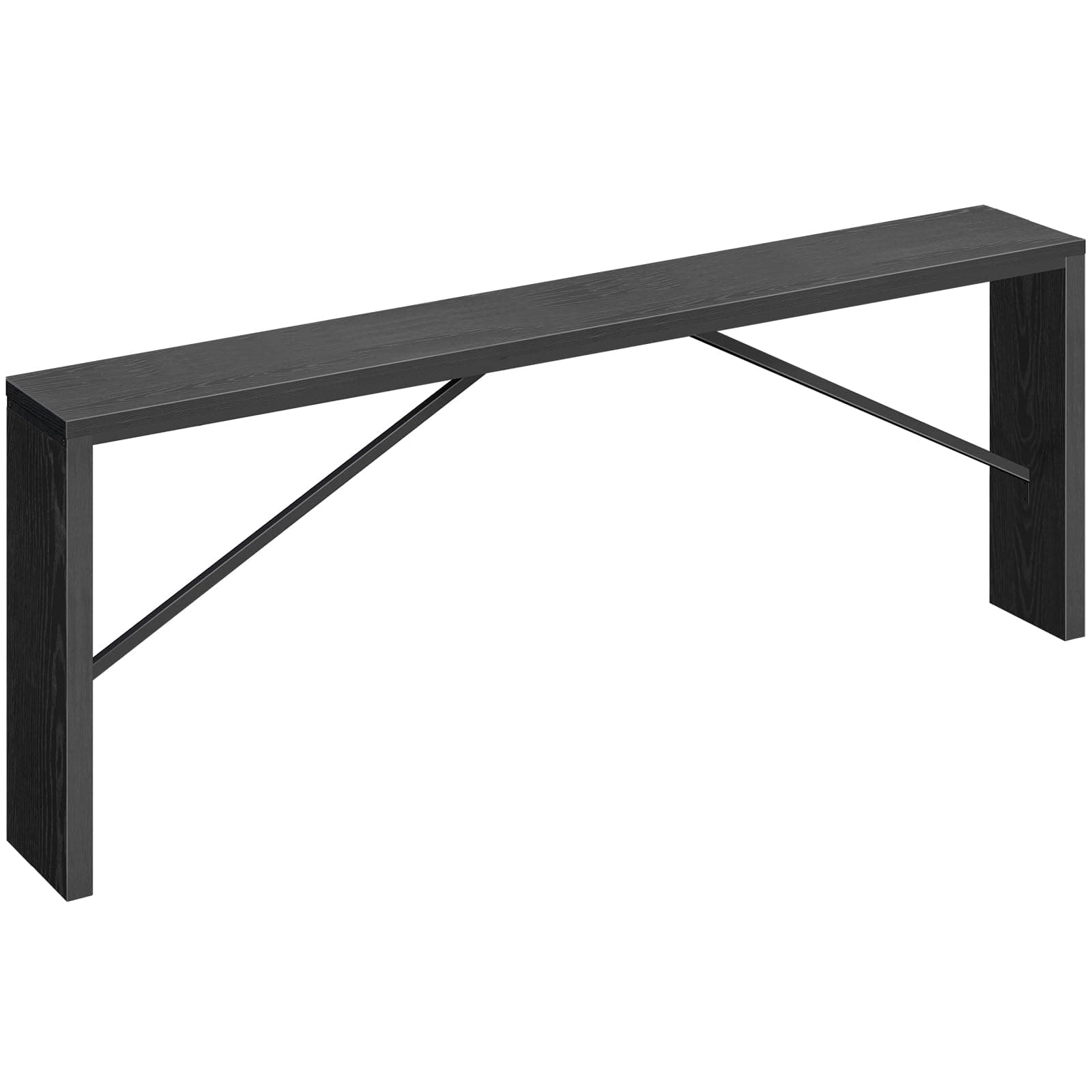 Console Table, 78.7" Long Sofa Table Behind Couch, Narrow Entryway Table, Farmhouse Dining Table with Angled Metal Frame, Industrial Console Table for Entryway, Black CTHB20801