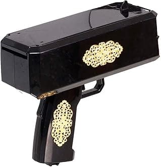Money Gun with 200 Pcs Prop Paper（not Other Function） with Gold Floral Pattern Money Guns Prop Gun for Birthday Wedding Party Night Club