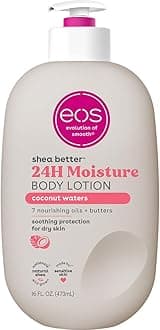 eos Shea Better Body Lotion Coconut Waters, 24-Hour Moisture Skin Care, Lightweight & Non-Greasy, Natural Shea, Vegan, Coconut Body Lotion, 16 fl oz