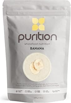 Purition Banana Large Bag | Premium High Protein Powder for Keto Shakes and Smoothies with Only Natural Ingredients for Weight Management | 1 x 12 Meal Bag