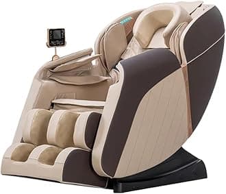 Full Body Massage Chair Recliner with Foot Massager, Back & Neck Massager, Leg & Shoulder Massager, Zero Gravity Massage Machine for Home & Office (Beige/Brown)