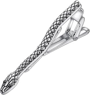 Yoursfs Snake Tie Clips for Men Vintage Stainless Steel Tie Bar Clip Anniversary Business Tie Clip Fashion Jewelry