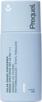 Prequel Skin Solar Shade - Moisturizing Face Sunscreen SPF 46 PA++++ Broad Spectrum UV Protection. Hydrating Sunblock for Dry Skin. Lightweight Travel Size Sun Protection, 1.7oz