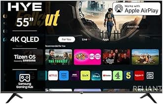 HYE 55 Inch Frameless QLED 4K UHD Smart Display With Wi-Fi, Bluetooth, HDMI &...