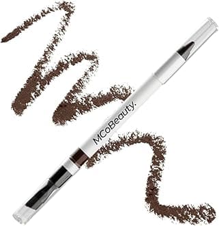 MCoBeauty Dual Ended Pro Eyeliner Chocolate - Creamy Pencil with Built In Angled Smudge Brush for Precision Lining - Blendable Eye Liner Crayon for Smoky Eye Looks, Vegan Cruelty Free Makeup - 1 Count