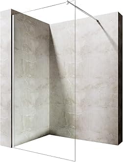 Durovin Bathrooms 1300mm Walkin Shower Screen 2000 mm high- 8mm Safety Clear Glass - Wet Room Shower Enclosure