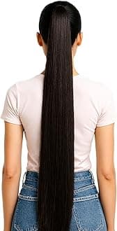 Women’s Thick Nylon Hair Extension – 24 Inch Long Baal Choti Brown | Straight Hair Braid with Tassels | Artificial Hair Choti for Girls | Traditional Wedding (Pack of 2)