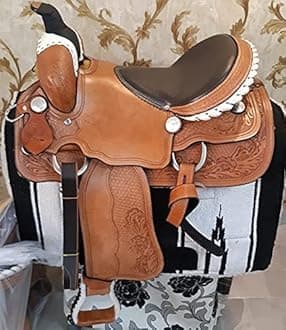 SUPREME SADDLERY Pony and Adult Leather Premium Classic Quality Handmade Horse Saddle Comfort Western Barrel Racing Trail Equestrian Horse Saddle Size 10" to 18" inches Seat MO2 (11 Inches Seat)