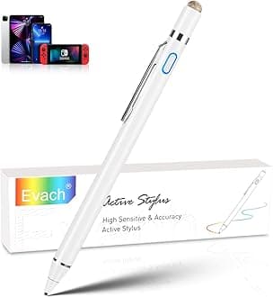 Stylus Pen for Samsung Galaxy Tab A9 A8 A7 - High-Precision Fine Tip Digital Pencil with Magnetic Fabric Cap 2 in 1 Sensitive,Good for Drawing,Pencil for Samsung Galaxy Tab A9 A8 A7,White