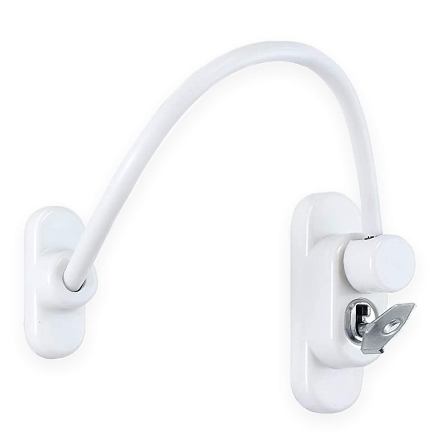 XFORTViper Key Locking Cable Window Restrictor in White, Durable Window Safety Lock for Child Safety and Window Security
