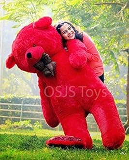 Toys Very Soft Lovable/Fluffy/SpongyHuggable Cute Teddy Bear with Neck Bow for Girlfriend/Birthday Gift/Boy/Girl/Valentine/Anniversary (Red, 7 Feet)