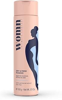womn Dry & Fresh Powder 100 g – Talc-Free Body Powder for Intimate Area, Groin and Underboobs – Absorbs Sweat and Helps Protect Against Chafing and Odour