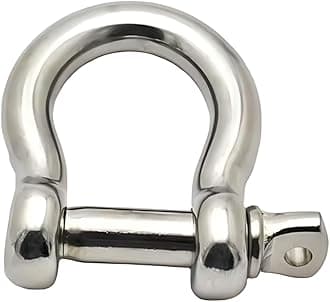 MarineNow US Type 316 Stainless Steel Bow Shackle with Over Size Screw Pin for Anchor, Towing, Off Road Recovery