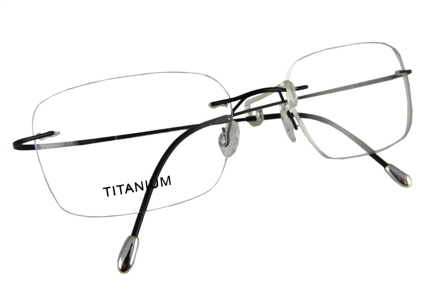 Rimless Titanium Eyeglass Frames RX-able Men Hingeless Light Weight 55-18-140