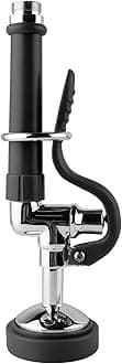 Pre Rinse Sprayer Commercial Sink Sprayer Head,1.42GPM Spray Valve Dish Nozzle with Ergonomic Handle, Faucet Parts for Commercial Kitchen Faucet,Chrome Finished（Black）