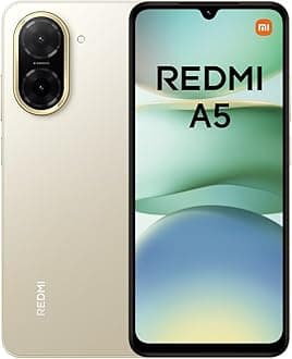 Redmi A5 Smartphone – 4GB+128GB, 6.52" HD+ Display, 5000mAh Battery, Android 13 Go Edition, Dual SIM – Golden