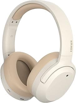 Edifier W820NB Plus Hybrid Active Noise Cancelling Headphones - LDAC Codec - Hi-Res Audio Wireless & Wired - Fast Charge - Over Ear Bluetooth V5.2 Headphones for Travel/Home/Office- Ivory