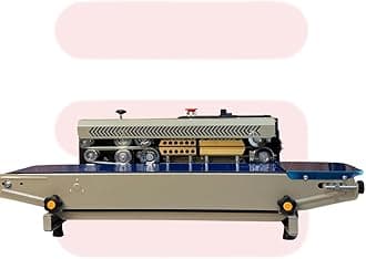 Sonic Industries FR900 Continuous Band Sealing Machine for Food Packets | Speed 0-18m/min | Seal Width 6-15mm | Plastic Bag Sealer for Pouches, Covers, & Packaging (220V/110V) (Mild Steel body)