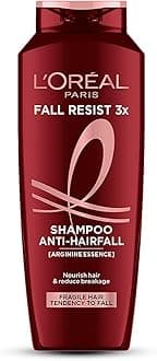 L'Oréal Paris Anti-Hair Fall Shampoo, Reinforcing & Nourishing for Hair Growth, For Thinning & Hair Loss, With Arginine Essence and Salicylic Acid, Fall Resist 3X, 180 ml