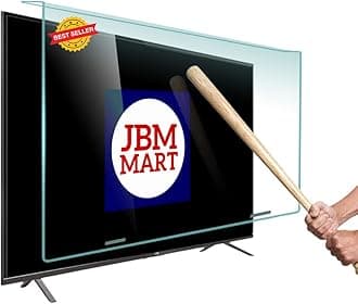JBM MART 58 Inch TV Screen Protector - Tempered Glass Guard, 9H Hardness, Scratch resistance, Crystal Clear | 3 mm Thickness