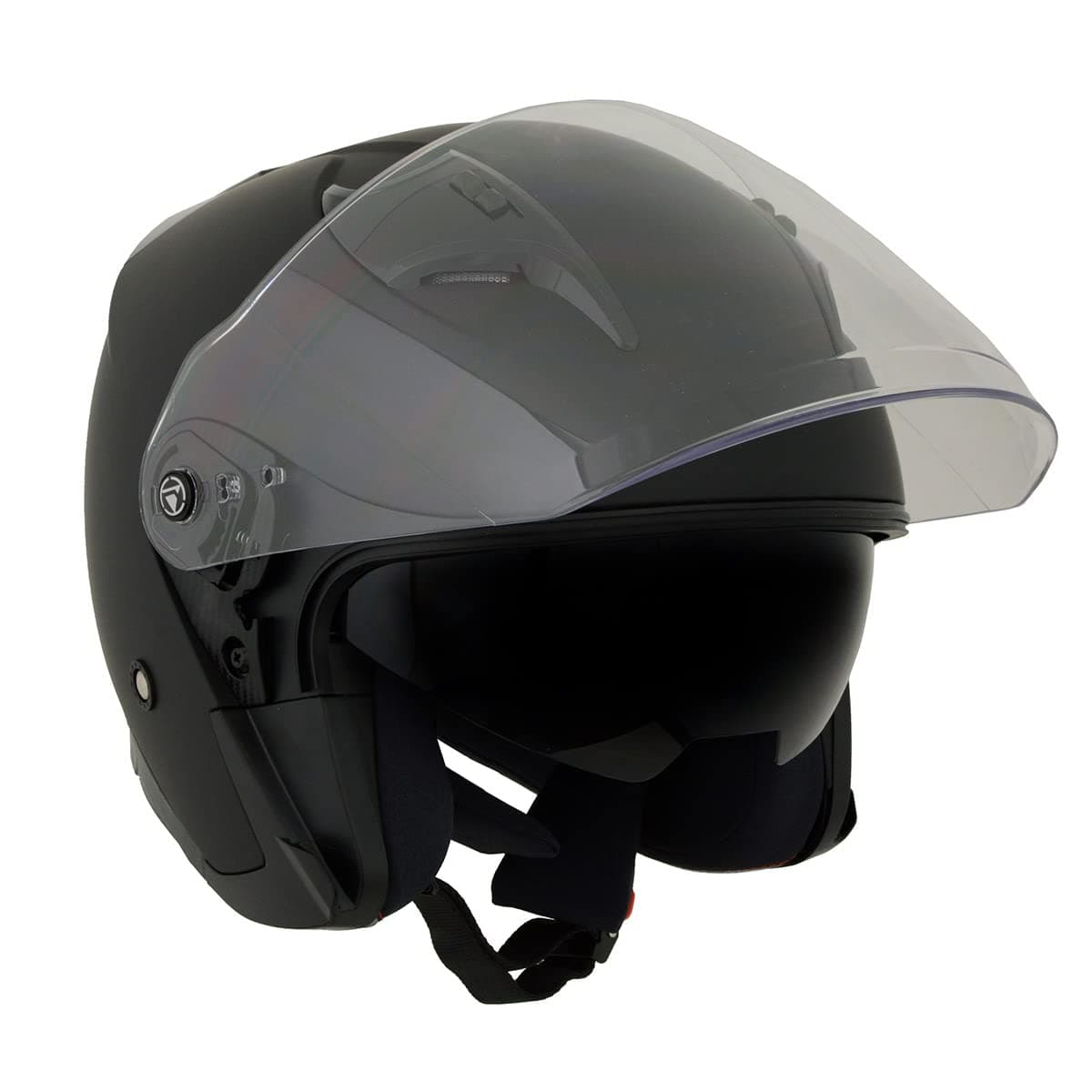Milwaukee Performance Helmets MPH9805DOT Shift Open Face 3/4 Matte Black Helmet Biker w/ Drop Down Visor