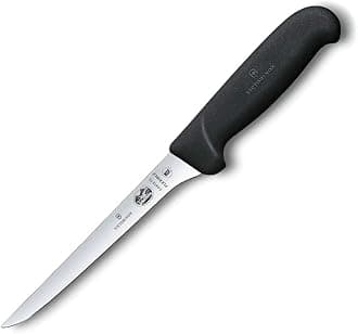 Victorinox Fibrox 6 Inch Flexible Boning Knife, Straight Blade, Black