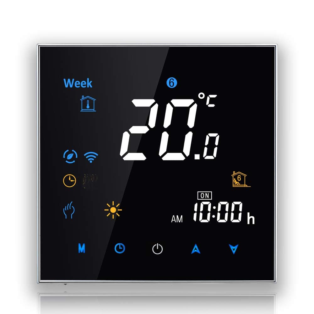 BecaSmartSeries 3000 3A LCD Touch Screen Boiler Heating Intelligent Programming Control Thermostat with WIFI Connection (Boiler Heating, Black(WIFI))