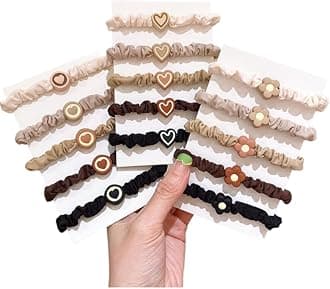 15Pcs Summer Skinny Hair Ties Ropes Satin Elastic Hair Bands Three Charm Comfortable Silk Hair Scrunchies Girls Gifts Trendy Stuff