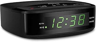 Digital Alarm Clock Radio For Bedroom With Fm Radio, Led Display, Easy Snooze, Sleep Timer, Battery Backup (Batteries Not Included) - Plastic, 5.16 Inch, 13.1 Cm, Black