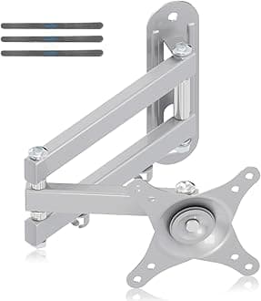 suptekTV Wall Mount Swivel Tilt Rotation Full Motion Adjustable Articulating for Most 15-32 inch LED, LCD Monitor Wall Mount VESA 75/100, Silver (MA2720S)Recycled Claim Standard Blended