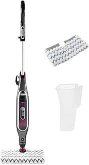 Shark Automatic Klik n' Flip Steam Mop for Hard Floors with Intelligent Steam Control, Steam Blaster, 2 Machine Washable Cleaning Pads & Fill Flask, 350ml, 6m Cord, Grey/Bordeaux S6003UK