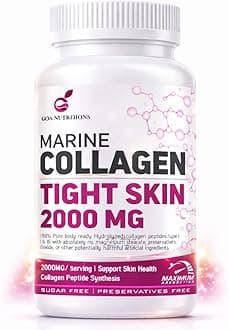 Marine Collagen for Skin Hair Supplement for Men Women with Hyaluronic Acid (99% Supplements) Biotin & Vitamin C, B12, Collagen Protein Peptide Builder-60 Tablets