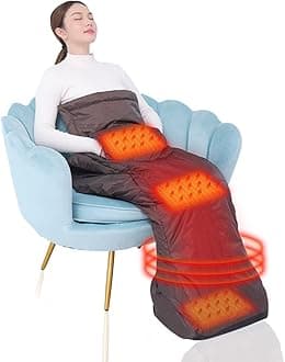Electric Large Heating Pad for Half of Body, Wearable Heated Blanket with Foot Pocket Electric Foot Warmer Hand Warmer for Pain Relief, Better Circulation, 6 Temp Settings & Timer, Energy-Saving