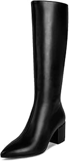 wetkiss Rhinestone/PU Low Chunky Pointed Toe Ankle Boots for Women with Full Bling Sparkly Crystals Booties for Wedding Party Date Dress