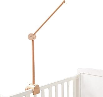 Baby Crib Mobile Arm - Wooden Baby Mobile Crib Holder Height Adjustable for Hanging Baby Crib Attachment for Nursery Decor