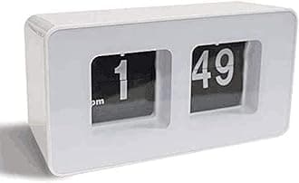 TourKing Flip Clock - Classic Retro Vintage Digital Flip Down Alarm Clock for Office & Home Decoration (White)
